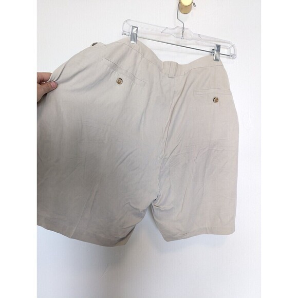 Tommy Bahama Silk Shorts Mens Size 42 Tan Pleated Casual - Picture 6 of 10